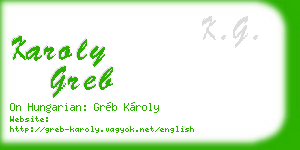 karoly greb business card